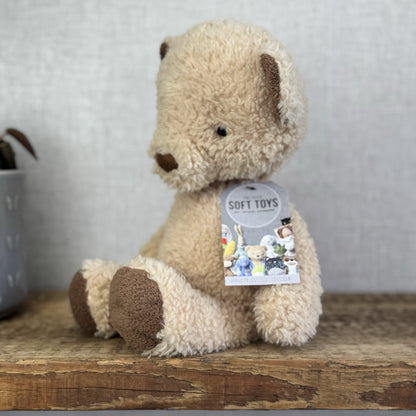 Jellycat Medium Vintage Bear - Vintage Light Brown Bear Beanie Soft Toy 12” (#2)