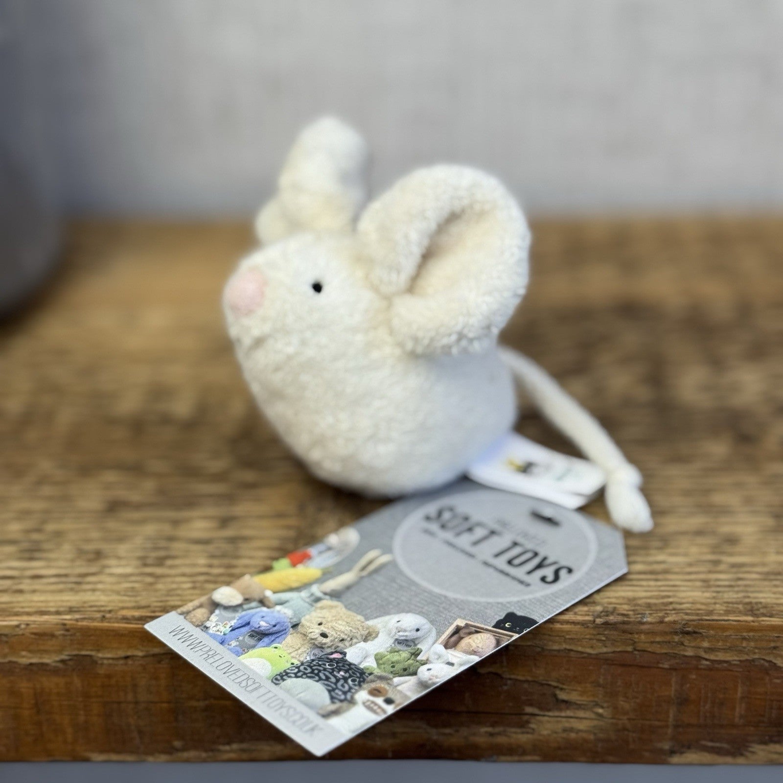 Jellycat Pip Mouse - Miniature Cream/White Mouse Mice Vintage Rare Retired 4"
