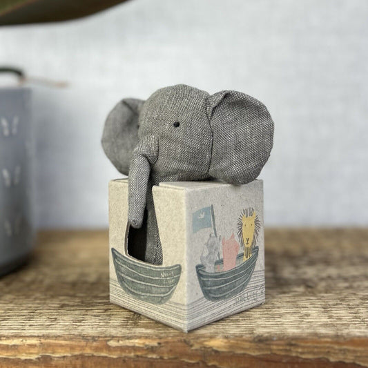 Maileg Noah’s Ark Elephant Rattle - (Has Crinkly Ears Not Raffle)  Retired 2018