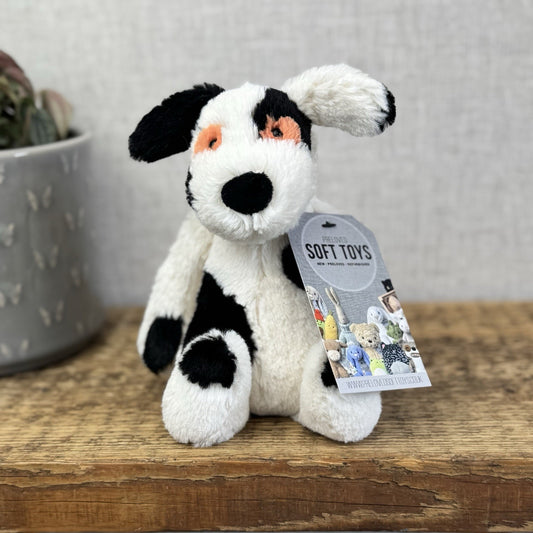 Jellycat Small Bashful Charlie Puppy Dog - Small Dog Orange/white/black 8”