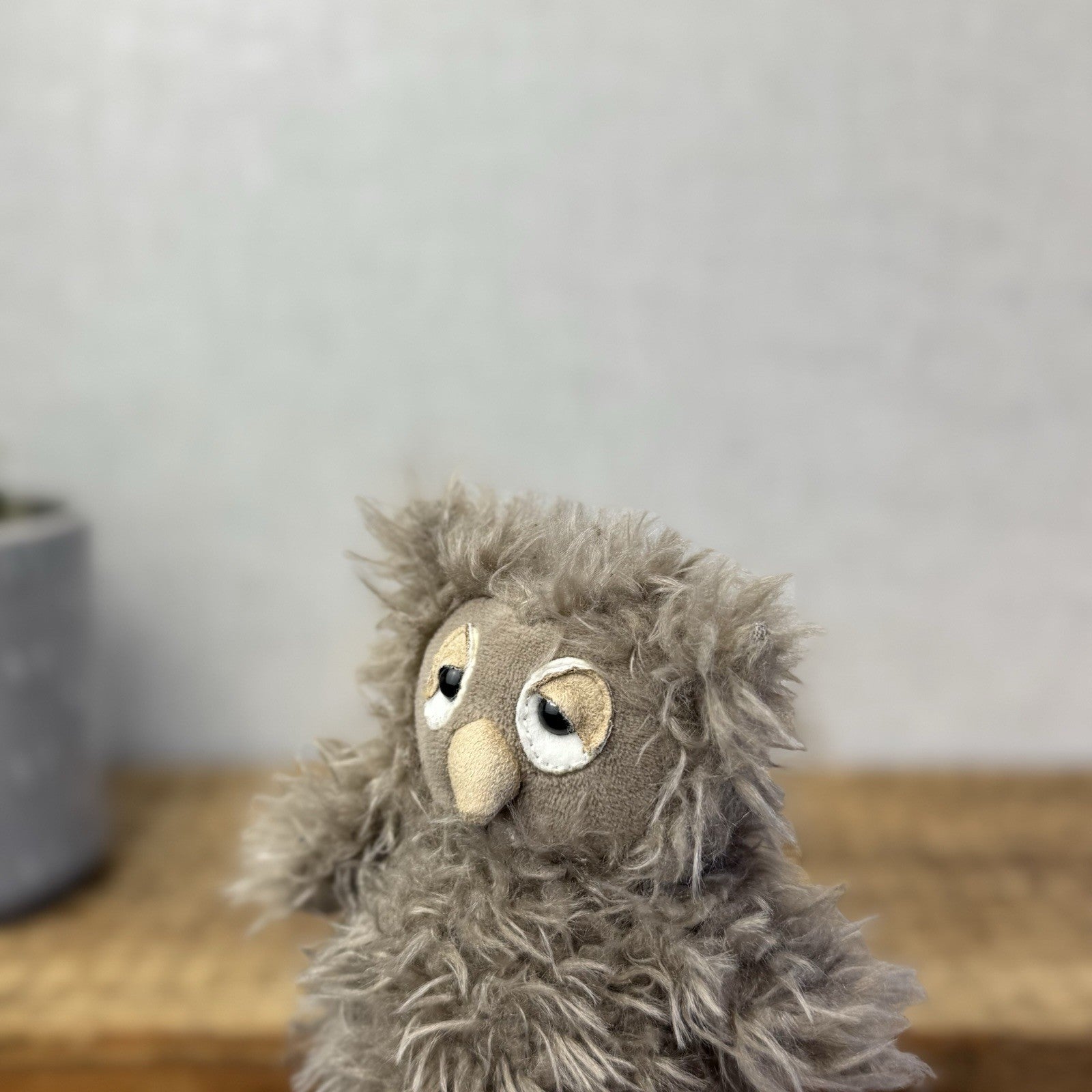 Jellycat BonBon Owl - Brown/grey Small Fluffy Owl Soft Toy - Bird Tiny 5” (#2)