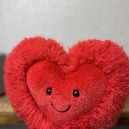 Jellycat Beatie Heart - Valentines Fluffy Red Heart Soft Toy Retired Medium 9"