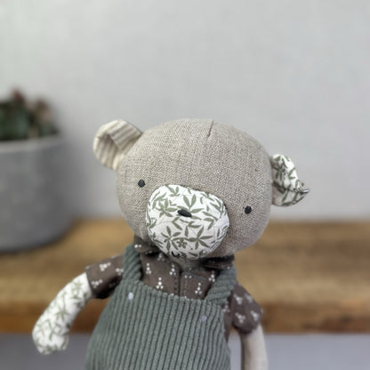 Mamas & Papas X Laura Ashley Bear - Scandinavian Baby Boy Bear Green Leaves Rare