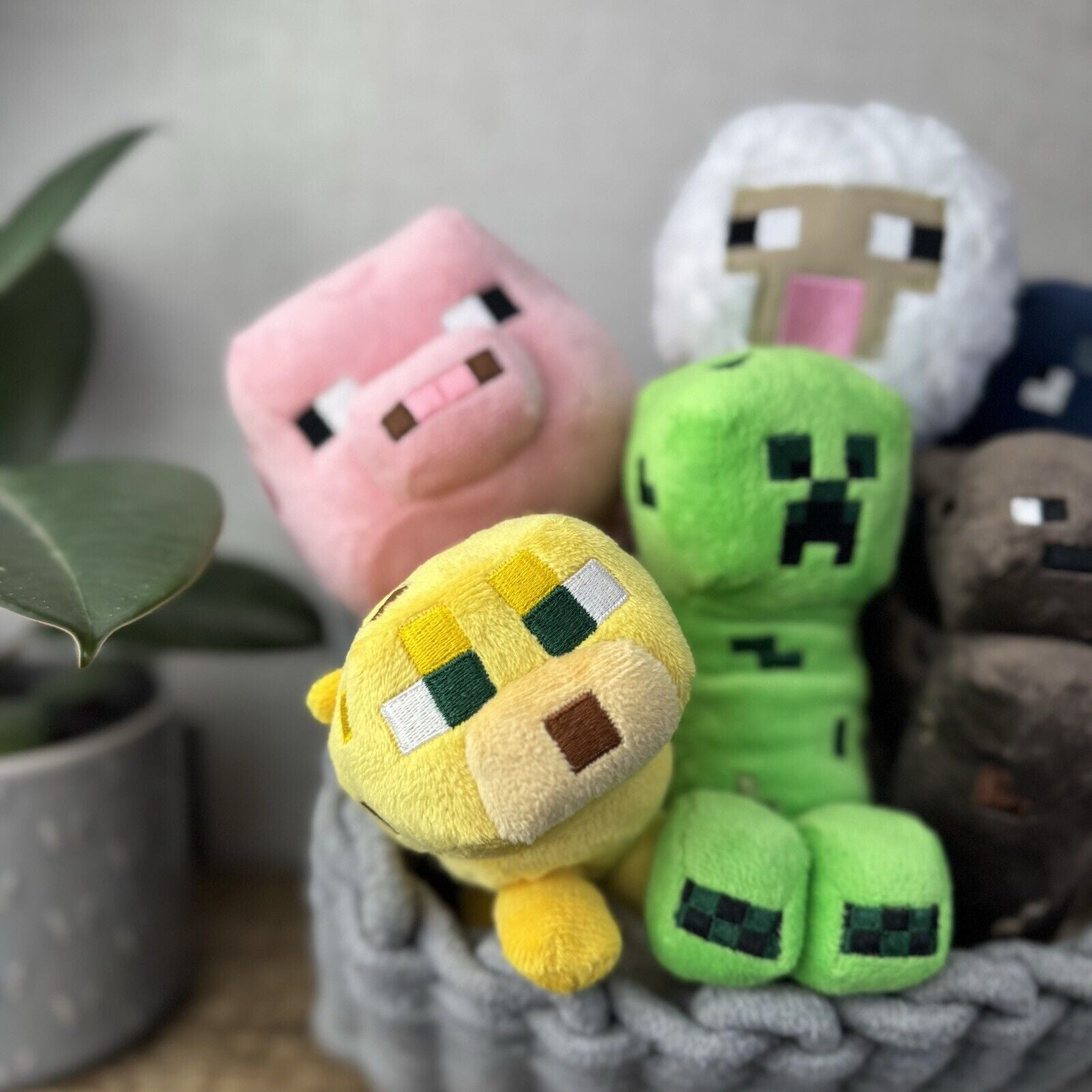 Minecraft Muji 2014 Soft Toy Bundle - Creeper, Pig, Bat, Sheep, Cheetah, Octopus