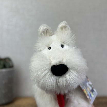 Jellycat X John Lewis Collab - Christmas Terrier Beanie Soft Toy Puppy Westie 8"