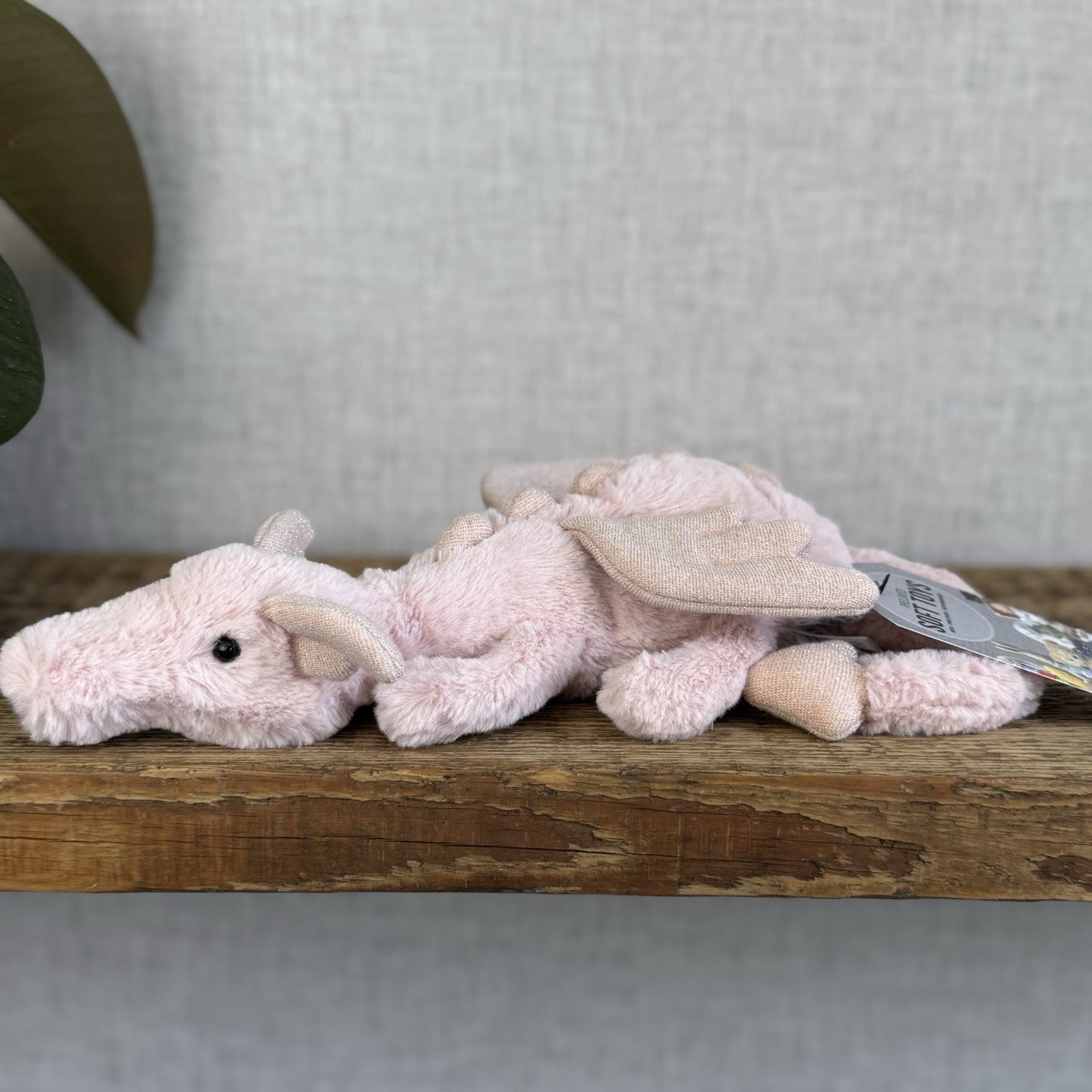 Jellycat Little Rose Dragon - Pink Dragon Soft Toy - Dragon Jellycat Small 12"