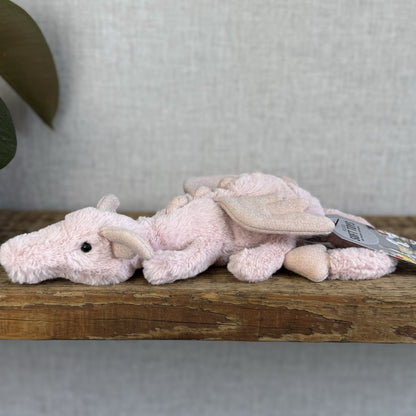 Jellycat Little Rose Dragon - Pink Dragon Soft Toy - Dragon Jellycat Small 12"