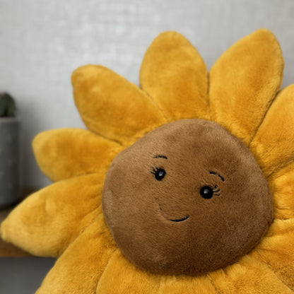 Jellycat Large Fleury Sunflower - Large Sunflower Beanie Cushion Soft Toy 12”
