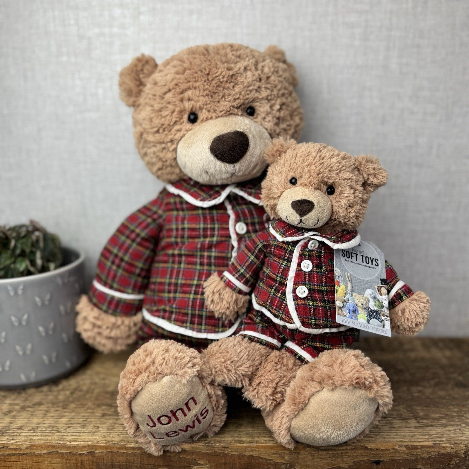 John Lewis Christmas Bed Time Bear - Large & Small (Jellycat Collaboration) Rare