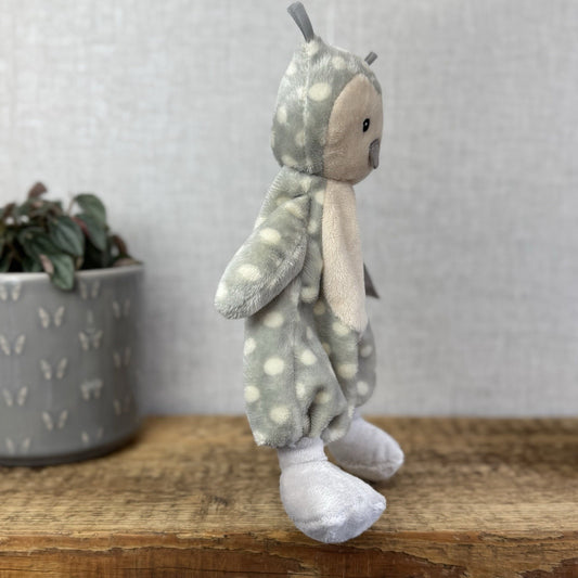 Jellycat Ollie Owl Boubou Blanket - Grey/Beige Spotty Owl Baby Comforter New