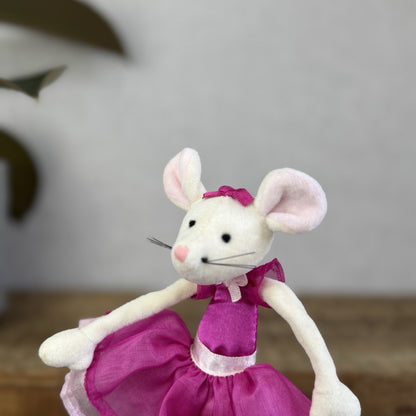 Jellycat Pirouette Mouse - Pink Ballerina Vintage Mouse Mini Soft Toy Small 9”