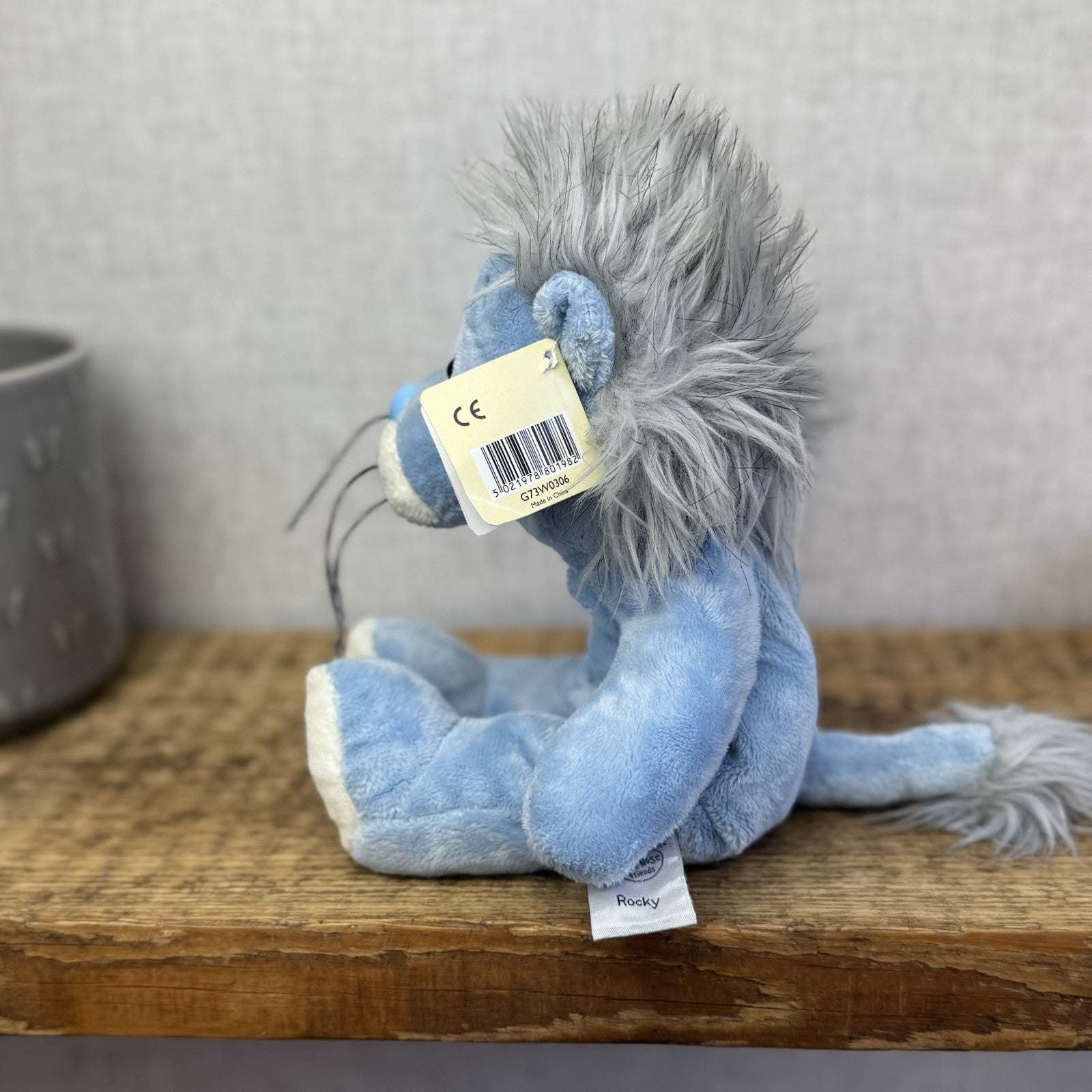 Blue Nose Friends Large Floppy Rocky Lion #15 11" Baby Blue Beanie Lion With Tag