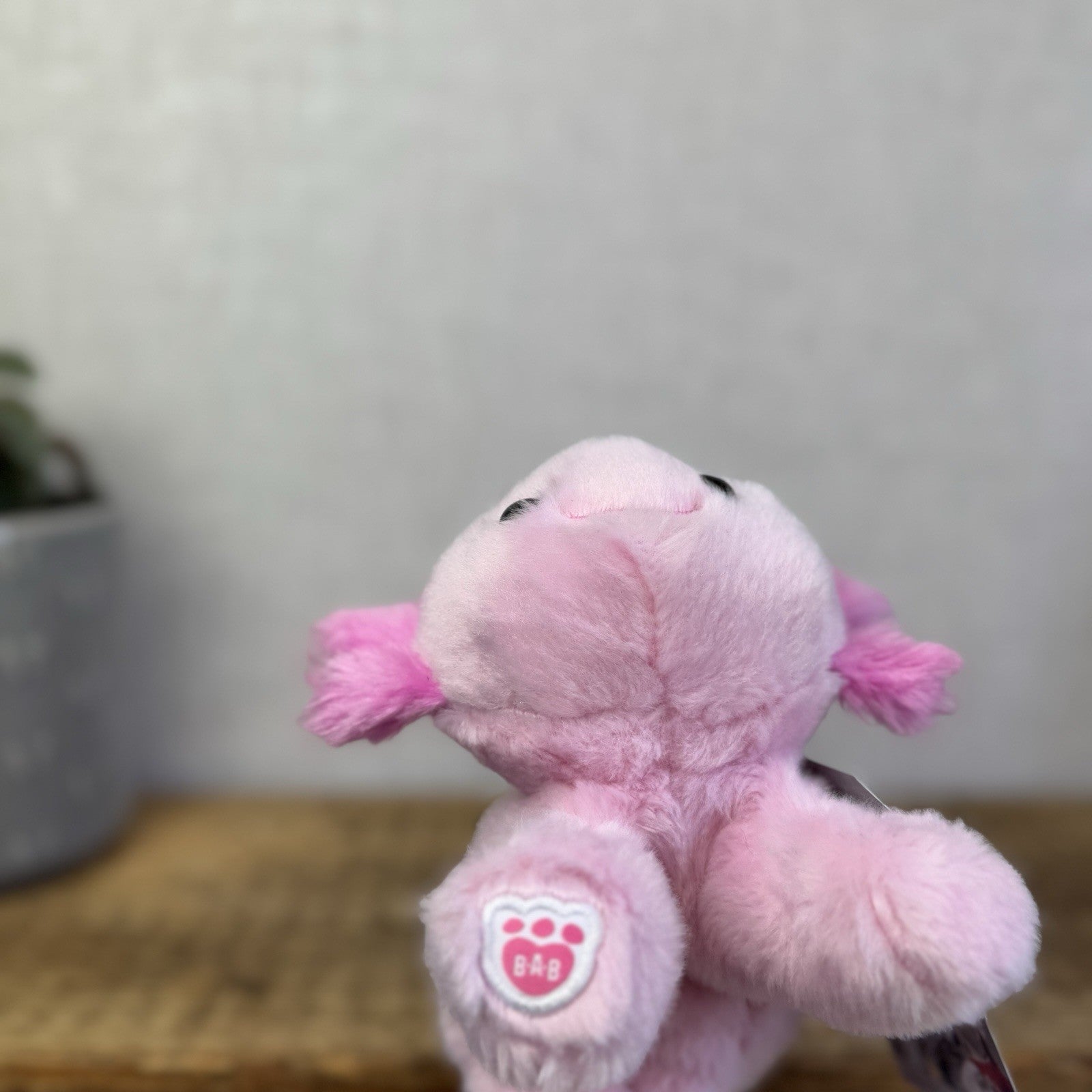 Build A Bear Pink Axolotl Sea Creature Mini Beans  - Small Beanbag BAB NWOT 7"