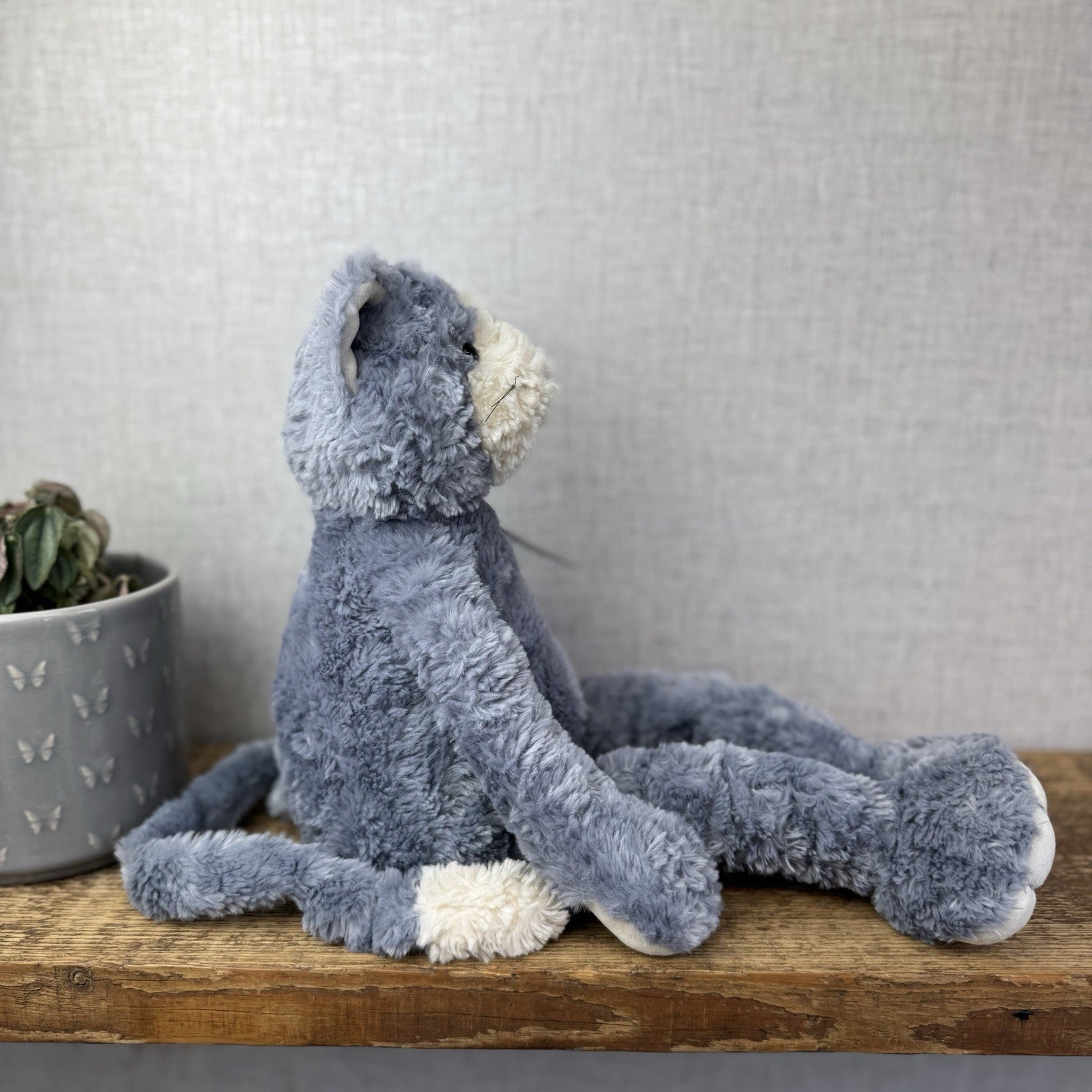 Jellycat Medium Pickles Cat - Vintage Grey Cat Beanie Retired (imperfect) 18"