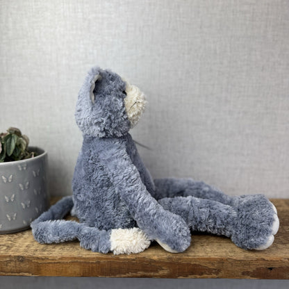 Jellycat Medium Pickles Cat - Vintage Grey Cat Beanie Retired (imperfect) 18"