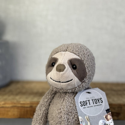 Jellycat Woogie Sloth - Small Grey Beanie Sloth Plush Rare Collectible Cute 10”
