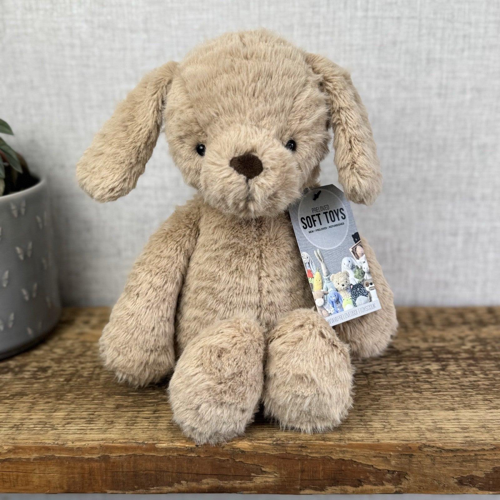 Jellycat Rolie Polie Puppy - Textured Beige Retired Puppy Soft Toy NWOT 12"