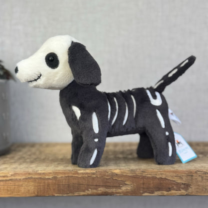 Jellycat Skeledog Dan - Skeleton Dog Beanie Plush Toy Collectible NWT 8"