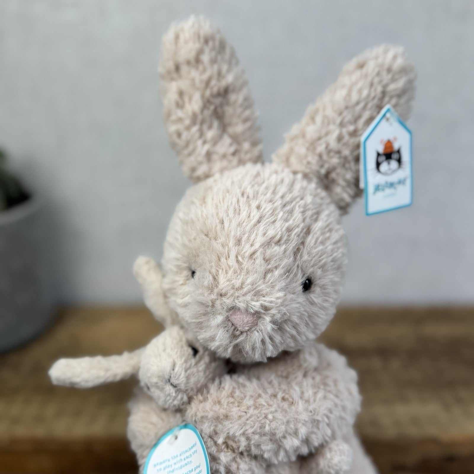 Jellycat Huddles Bunny - Mummy Rabbit & Baby Plush Retired Medium With Tags 10"