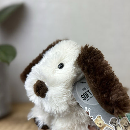 Jellycat Small Truffles Dog Puppy- Cream/Brown Floppy Dog Pillow Beanie Rare 7”