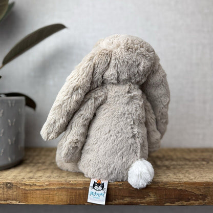 Jellycat Medium Bashful Beige Bunny - Light Brown Bunny Soft Toy Beanie 12” (1)