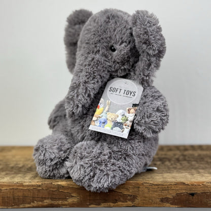 Jellycat Archibald Elephant - Grey Medium Beanie Textured Retired Elephant 11"