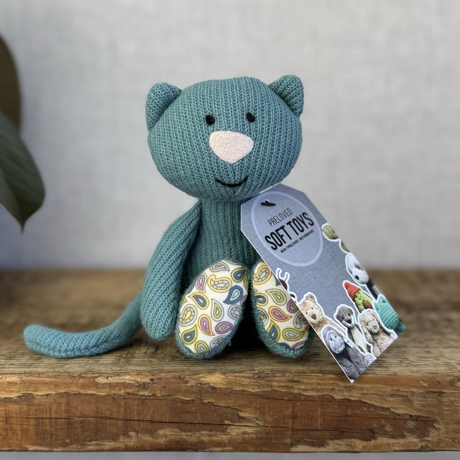 Jellycat Little Cashmina Cat - Blue Knitted Jellycat Kitten Beanie Small 7” Rare