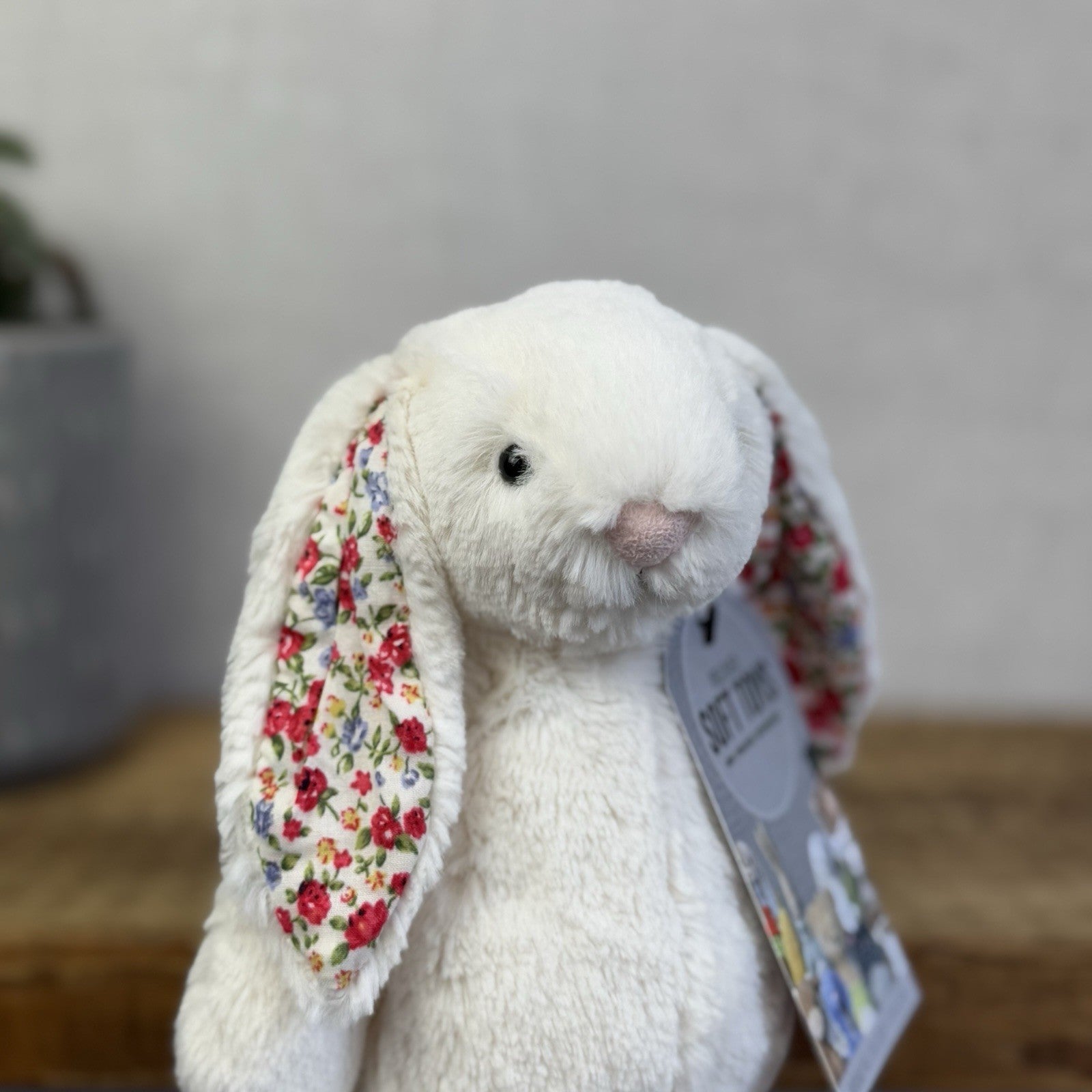 Jellycat Small Bashful Cream Blossom - Cream Bunny Floral Ears & Feet 8”