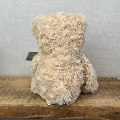 Laura Ashley Bear Plushie Soft Toy - Textured Light Gold Floppy Beanie Bear 14"