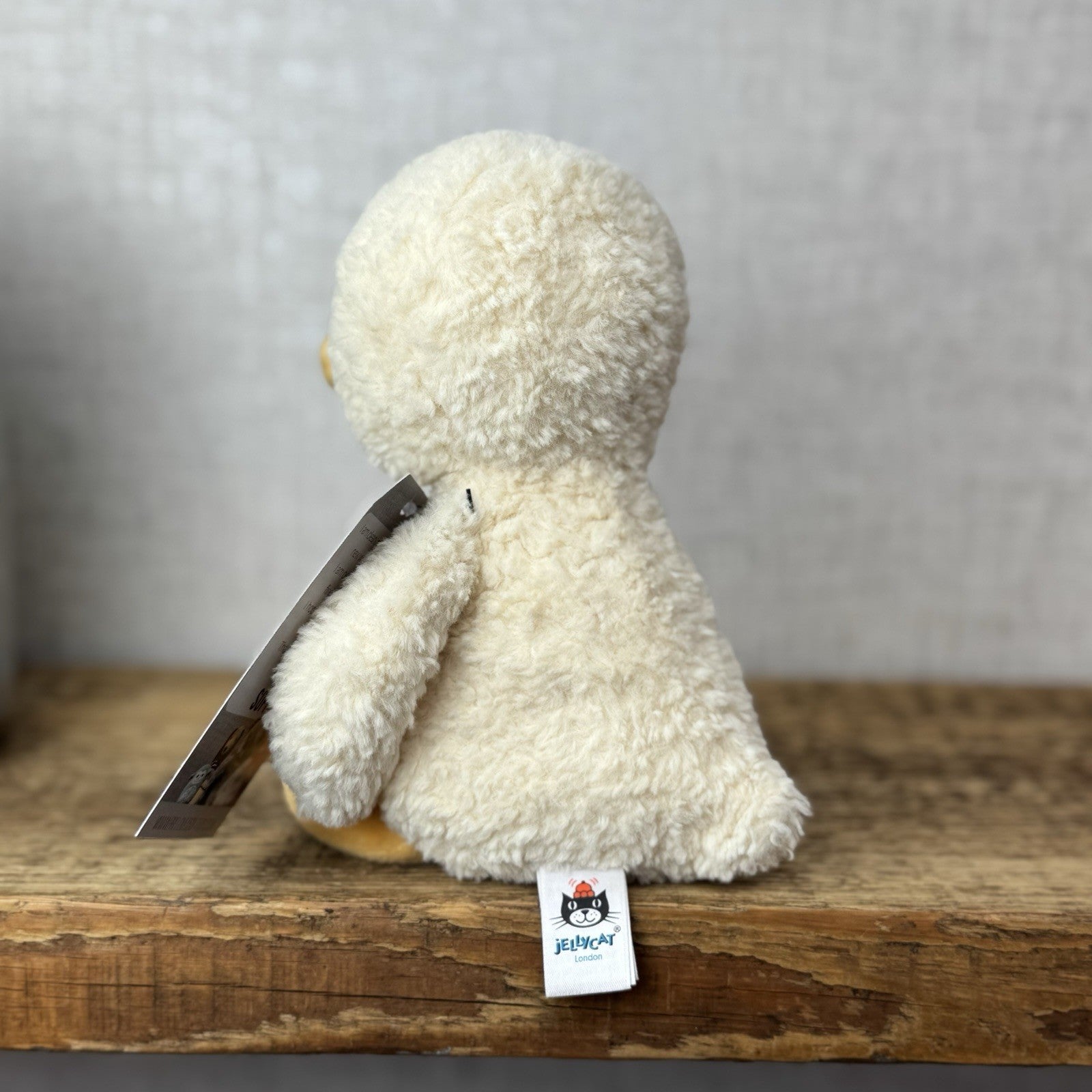 Jellycat Tumbletuft Duck - Small Pale Yellow Textured Duck Beanie Plush NWOT 8"