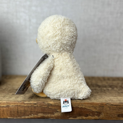 Jellycat Tumbletuft Duck - Small Pale Yellow Textured Duck Beanie Plush NWOT 8"