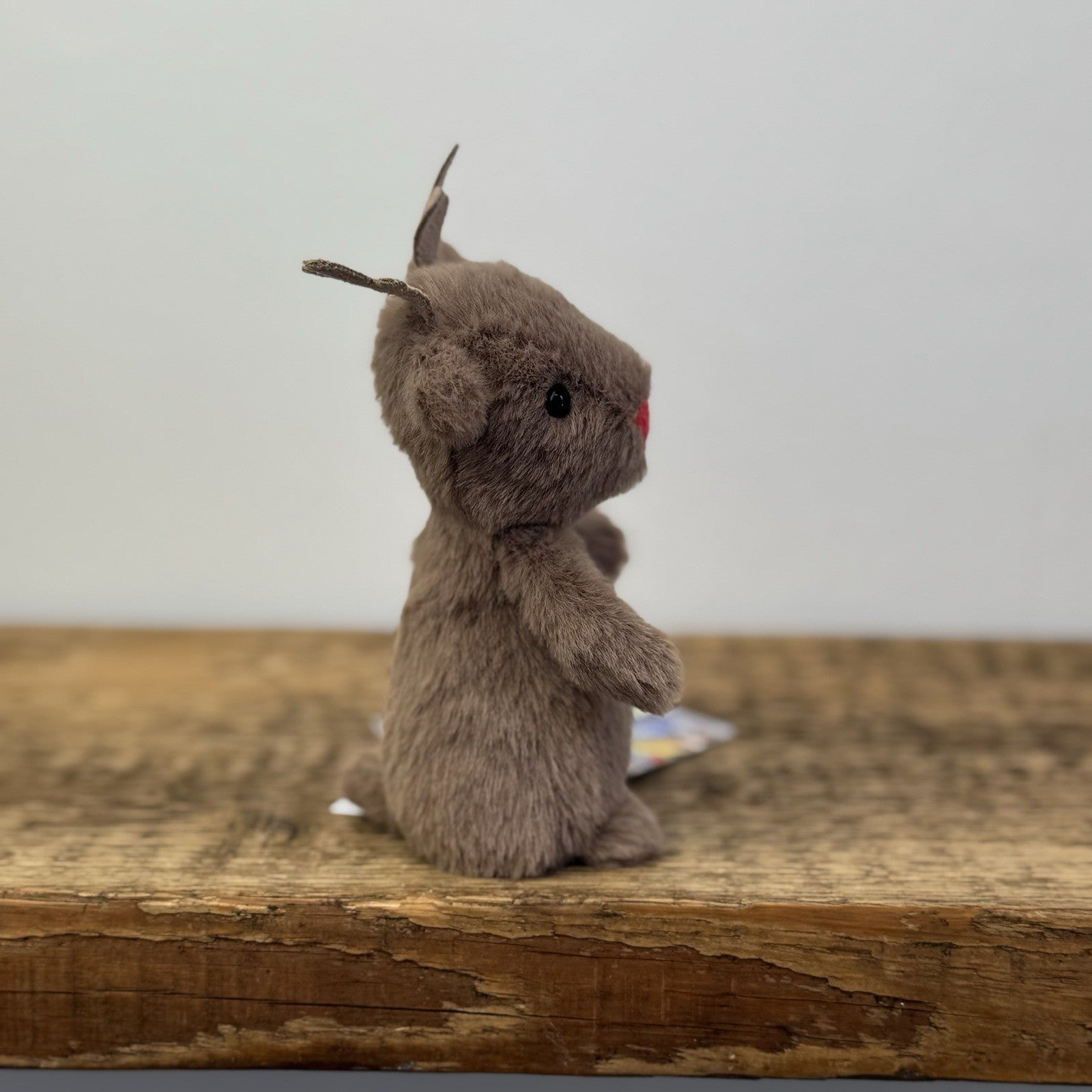 Jellycat Fluffy Reindeer - Tiny Brown Mini Reindeer Beanie Soft Toy 4" Rare