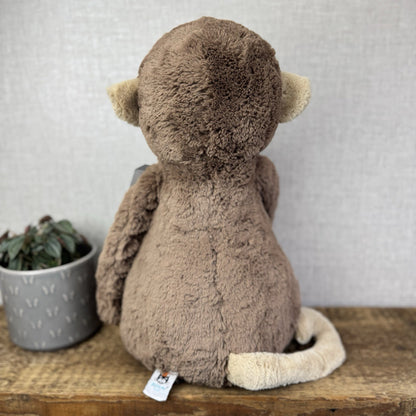 Jellycat Huge Bashful Monkey - Huge Monkey Beanie Plush Cuddle NWOT 22"