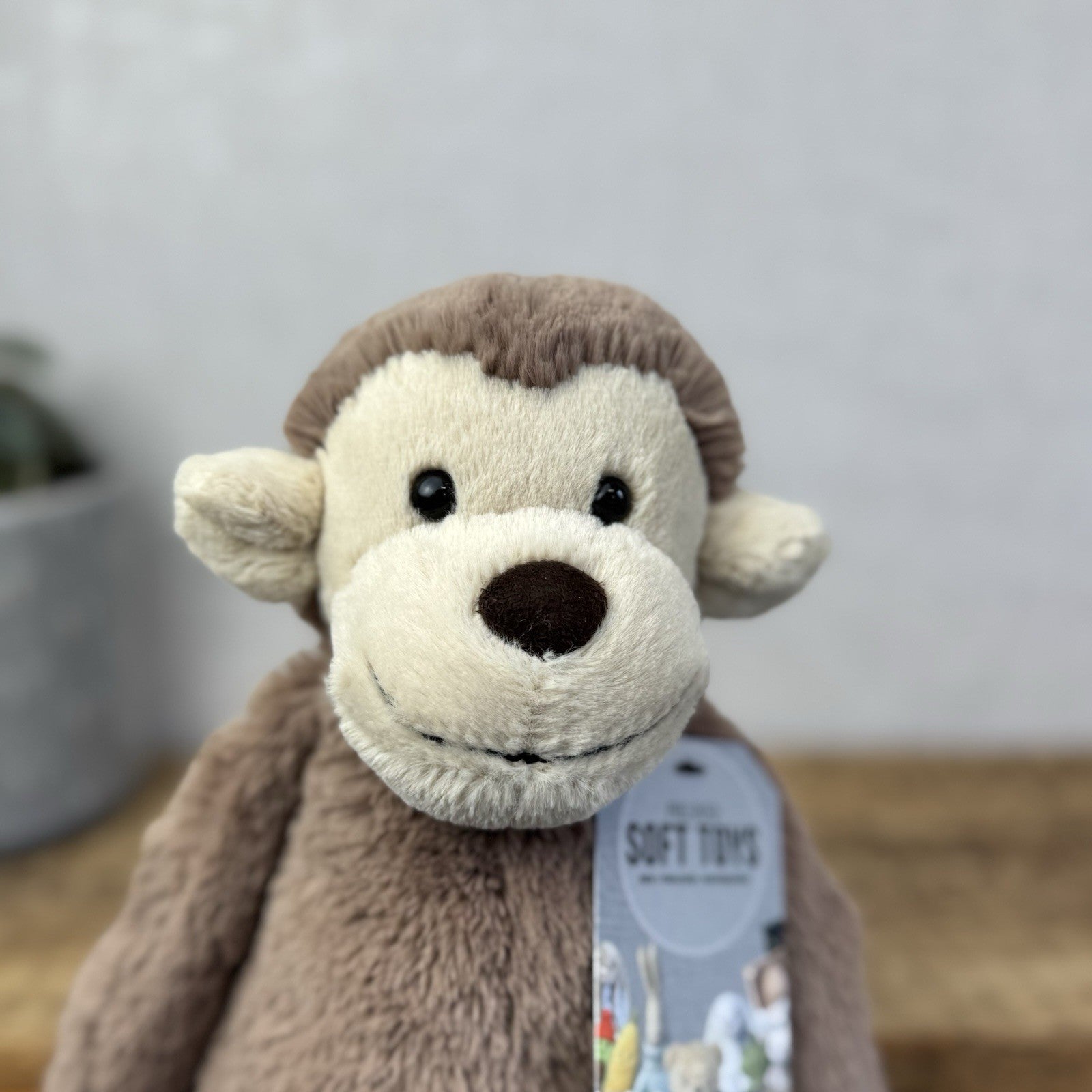 Jellycat Medium Bashful Monkey - Medium Beanie Monkey Soft Toy Plush NWOT 12"
