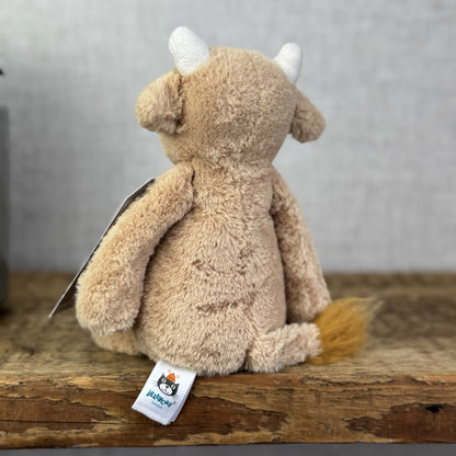 Jellycat Bashful Cow - Tan Golden Brown Cow Small Calf Soft Toy Retired 18"