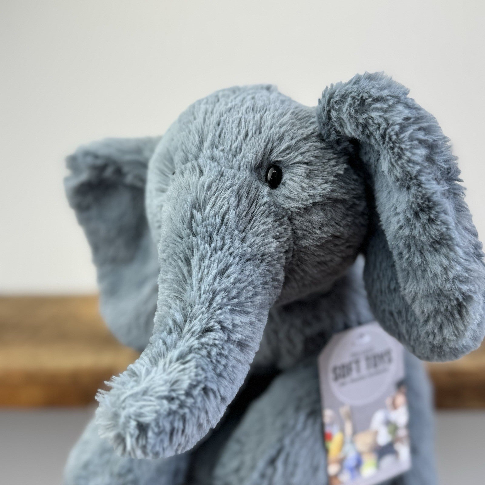Jellycat Medium Huggady Elephant - Blue Beanie Elephant Rare/Retired 11"