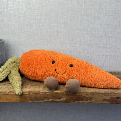 Jellycat Large Amuseable Carrot - Orange Fluffy Carrot Beanie Plush Retired 15"