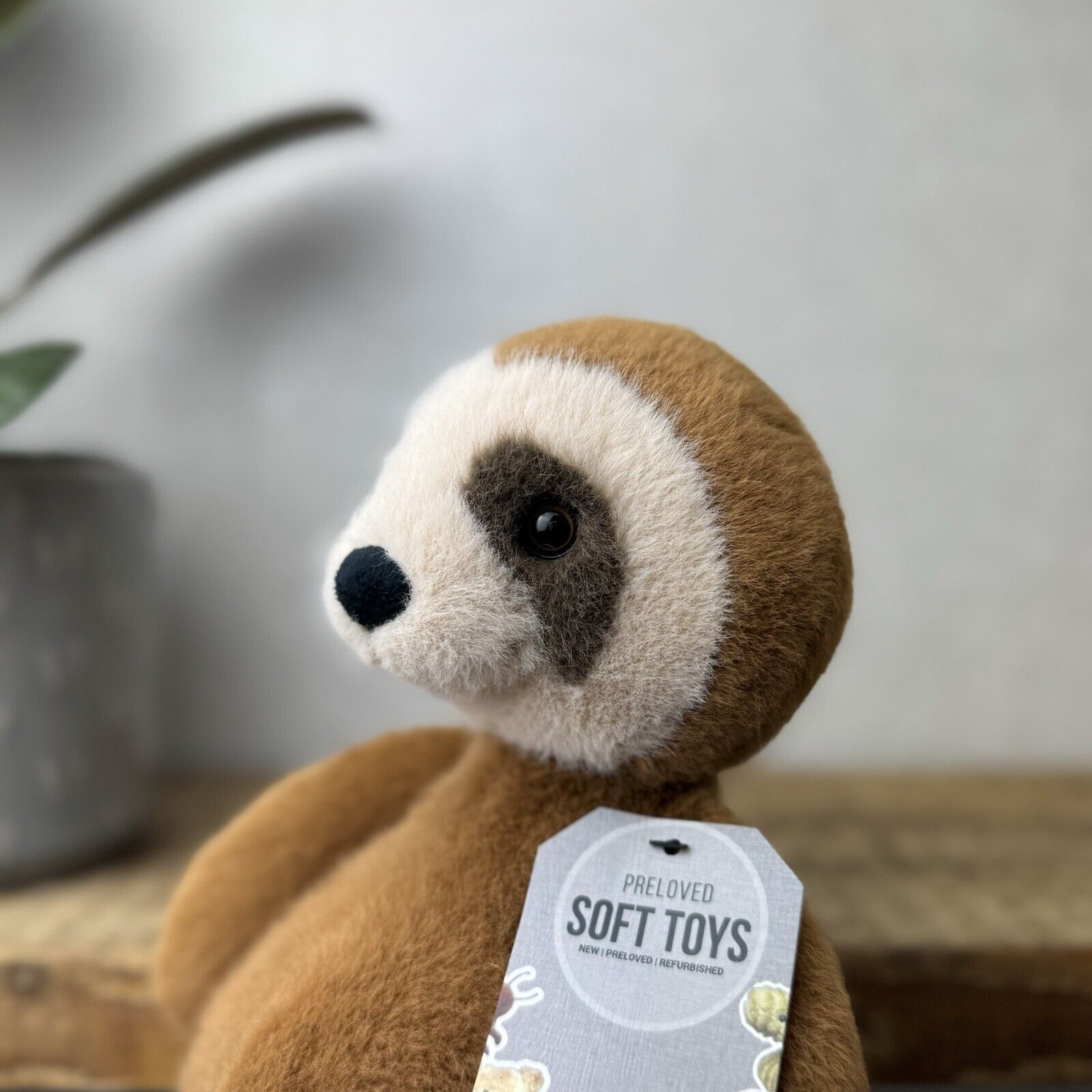 Jellycat Whispit Sloth - Fuzzy Fluffy Sloth Soft Toy Rare Retured Medium 10”