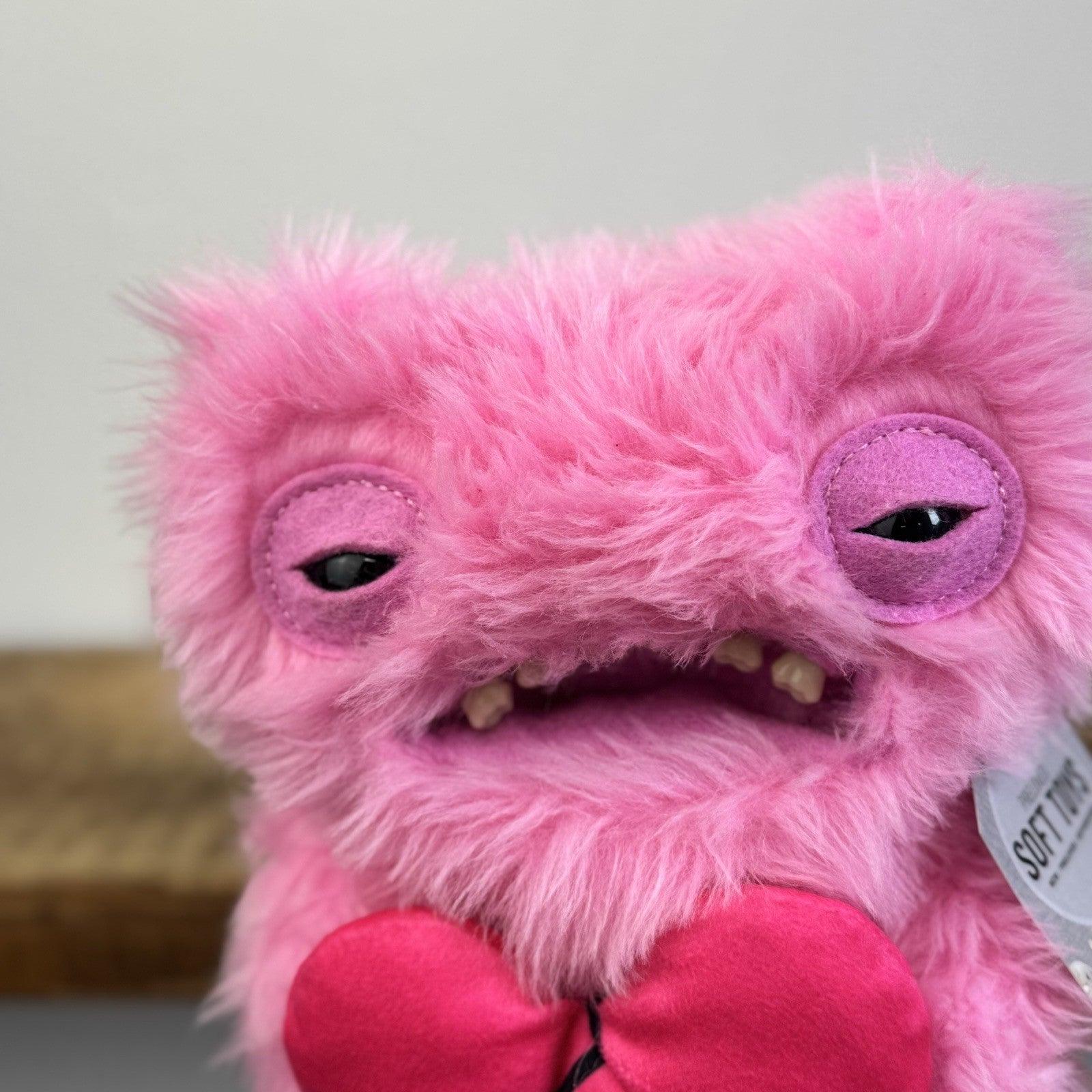 Fuggler Love Fugg - Pink Fuggler With Heart Soft Toy - Valentines Fuggler