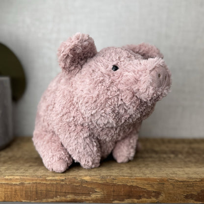 Jellycat Rondle Pig - Large Textured Sitting Pink Piglet Plush Rare Retired 8”