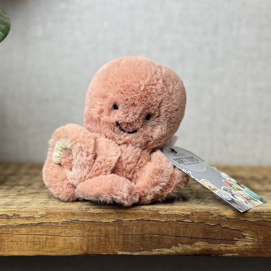 Jellycat Baby Odell Octopus - Small Pink Soft Toy Octopus Beanie Plush 5" (2)