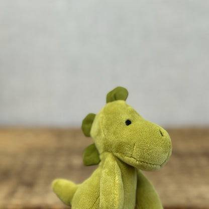 Jellycat My First Dinosaur Rattle - Small Velour Green Rattle Beanie Retired 8"