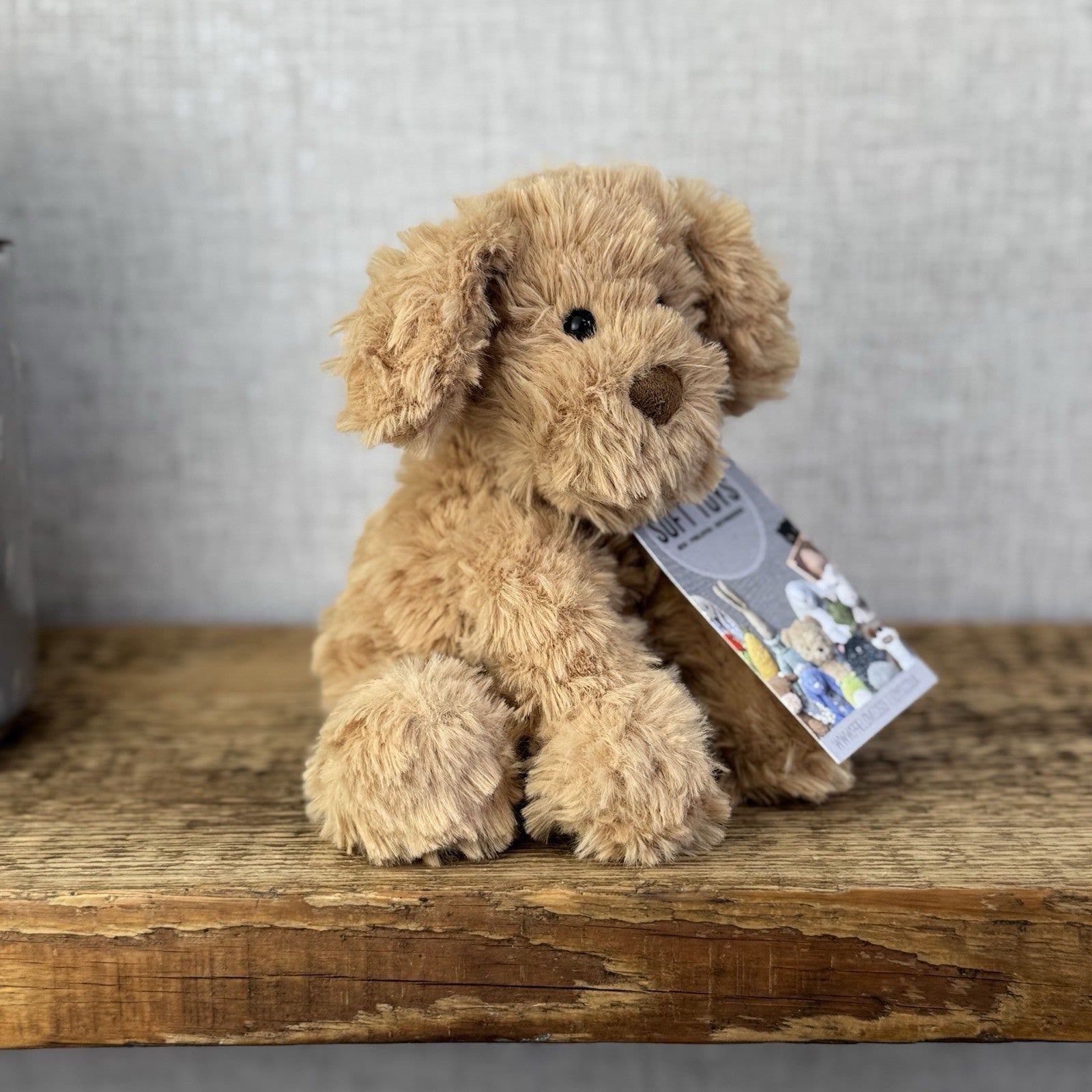 Jellycat Small Fuddlewuddle Puppy - Small Sitting Textured Honey Dog Retired 6"