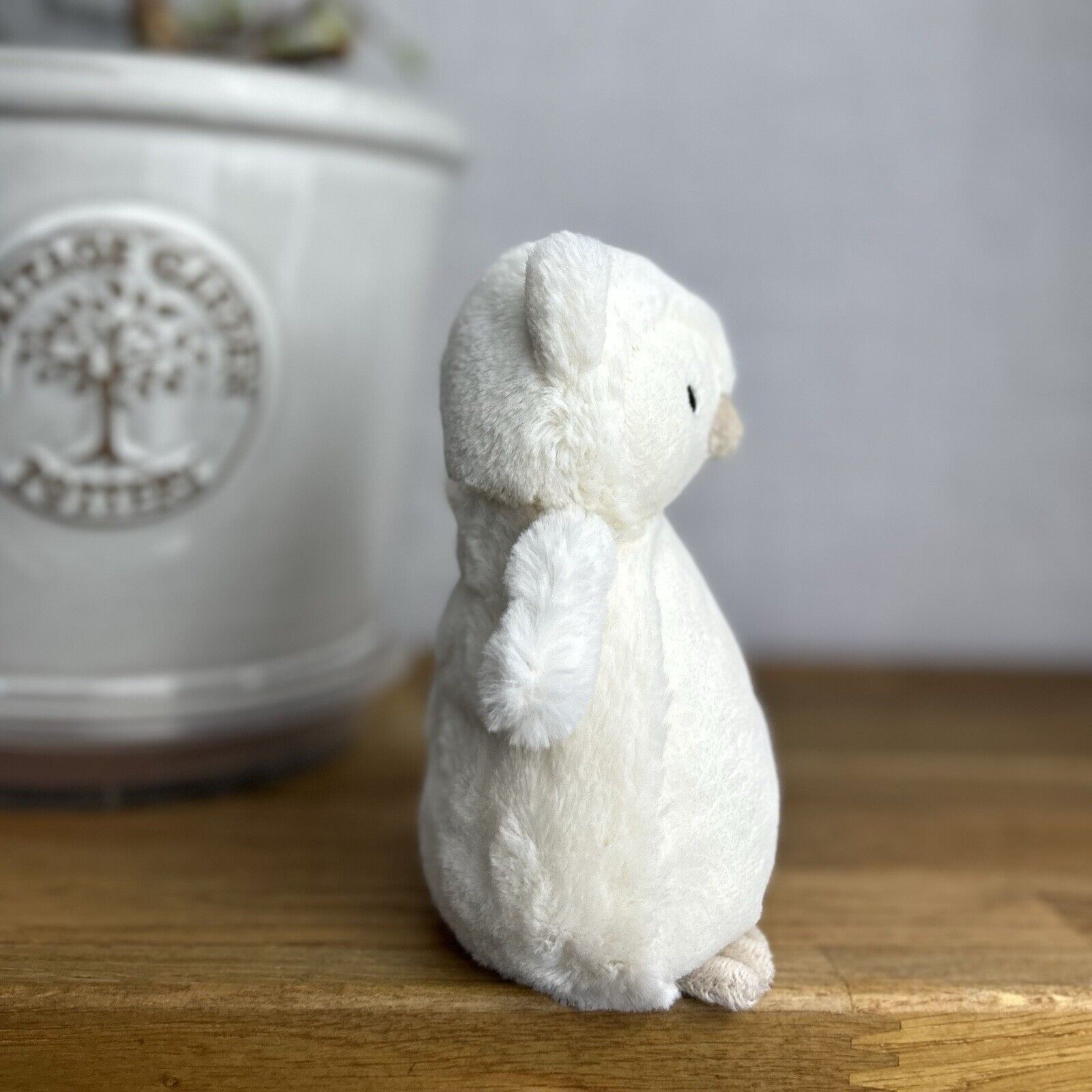 Jellycat Bashful Snowy Owl Rattle - Small Bashful White Owl Rattle - 6” Beanie