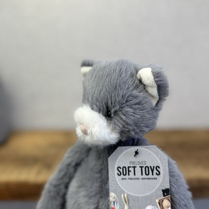 Jellycat Sweetie Kitten - Small Fluffy Light Grey Beanie Kitten (repaired)