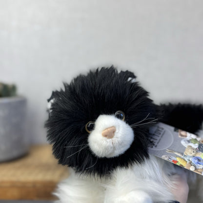 TY Kitties Black & White Fluffy Cat Soft Toy Retired Beanie 2007