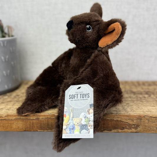 Nature Planet Re-Pets Bat Brown Furry Soft Toy Plush Halloween Small Eco Plush