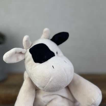 Jellycat Dozy Dou Cow - Floppy Beanie Cow Plush Retired Cream/Black 12"