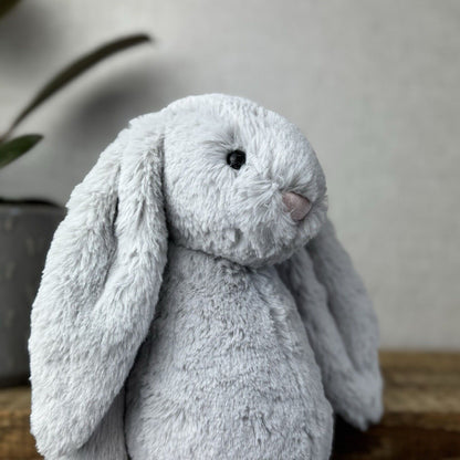 Jellycat Bashful Grey Bunny Medium - White Company Exclusive - New With Tags 12”