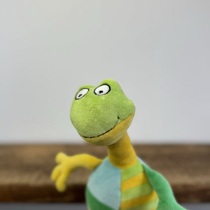 Jellycat Leggy Frog - Green Vintage Patchwork Soft Toy Rare 12"